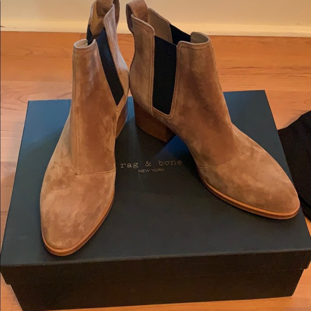 Rag & Bone Walker Camel Suede Ankle Boots - Picture 7 of 8